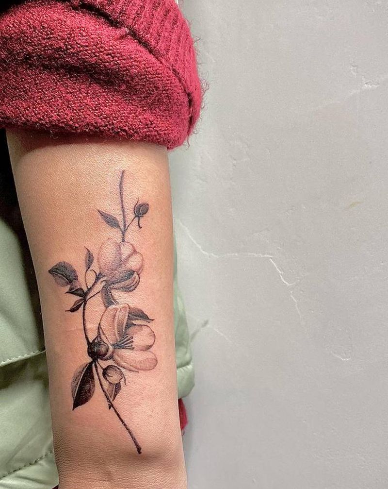 素花纹身图片_点刺纹身图案