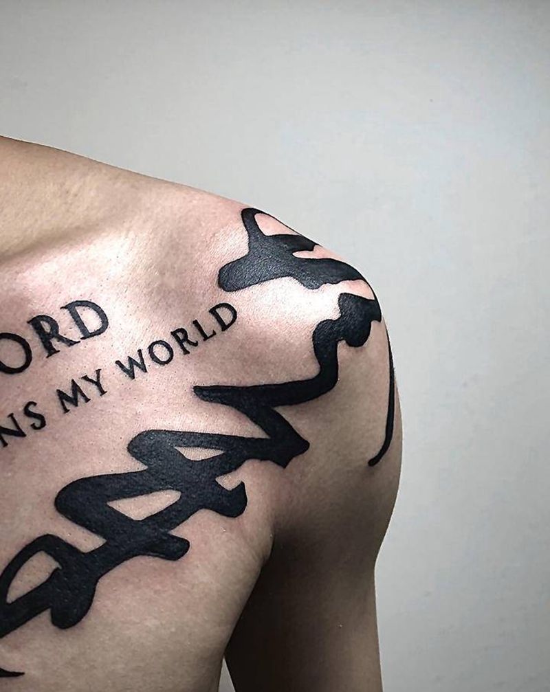 图腾纹身图片_肩部胸部纹身图案