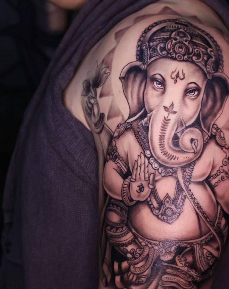 象神纹身图片_手臂纹身图案