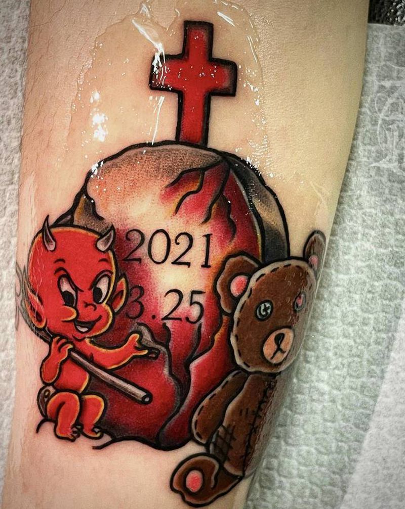 恶魔纹身图片_Old School纹身图案