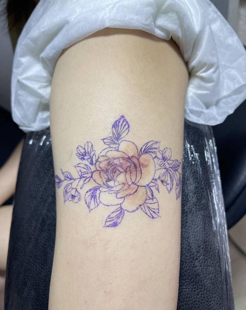 素花盖疤纹身图片_手臂手部纹身图案