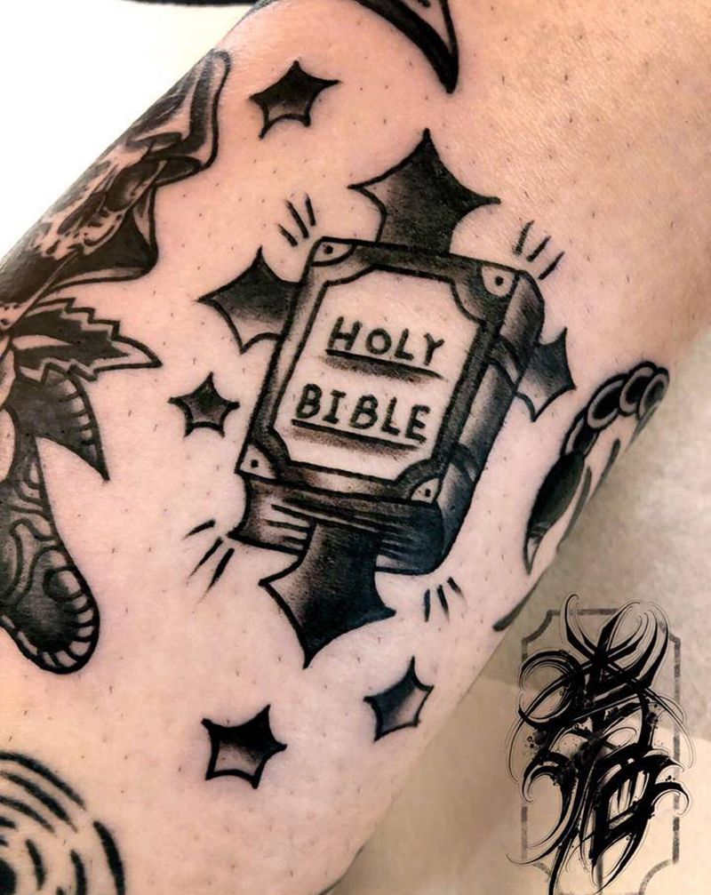 圣经纹身图片_Old School纹身图案