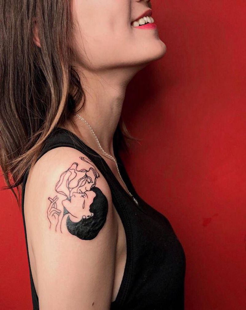 小清新遮盖纹身图片_手臂Old School遮盖纹身图案