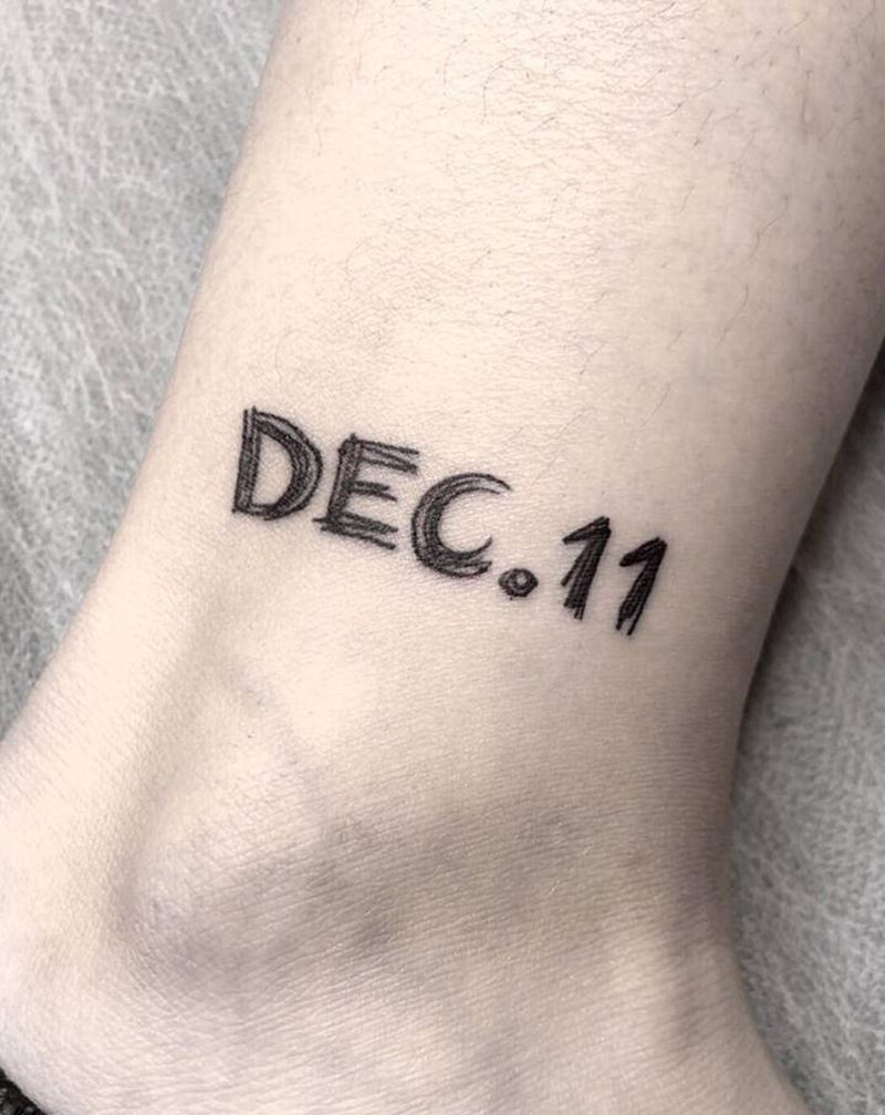 手写体字母数字纹身图片_脚部纹身图案