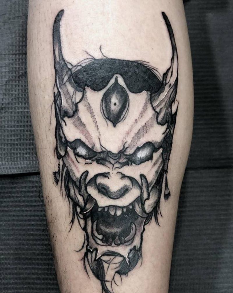 暗黑般若纹身图片_新传统纹身图案