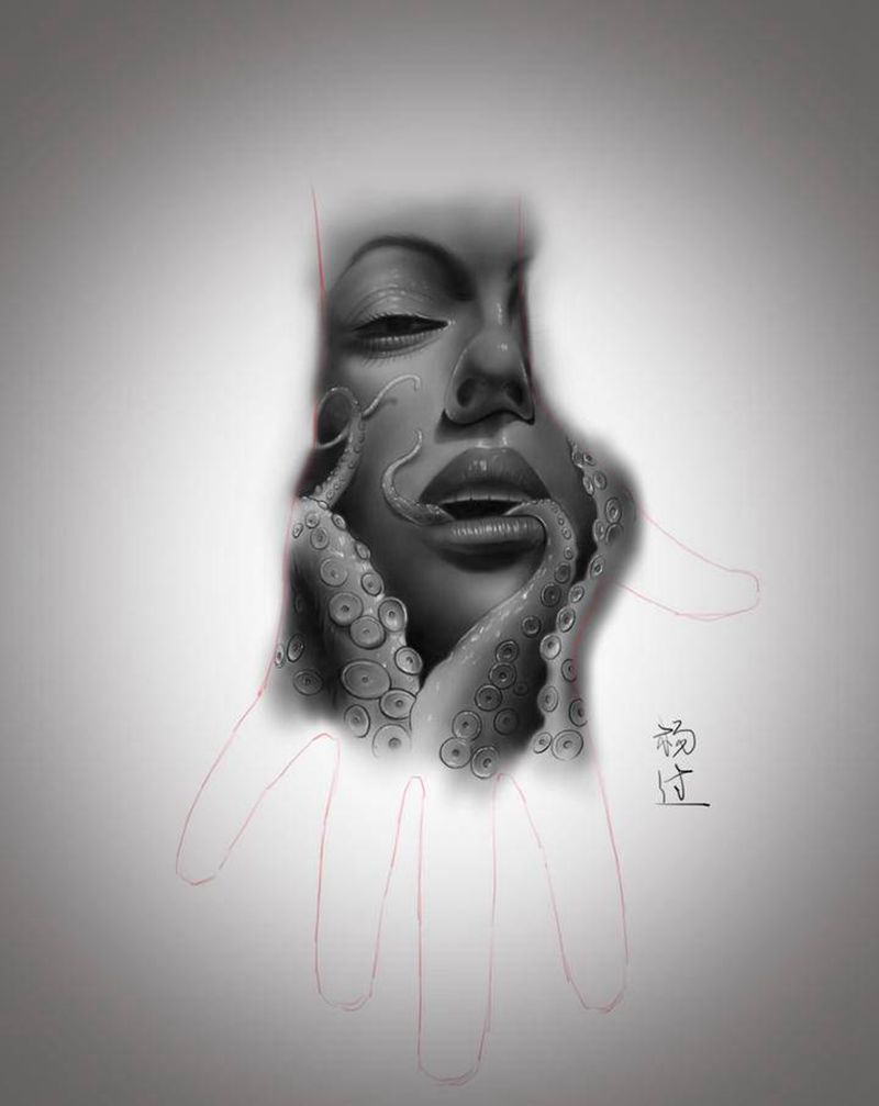 写实纹身图片_手部纹身图案