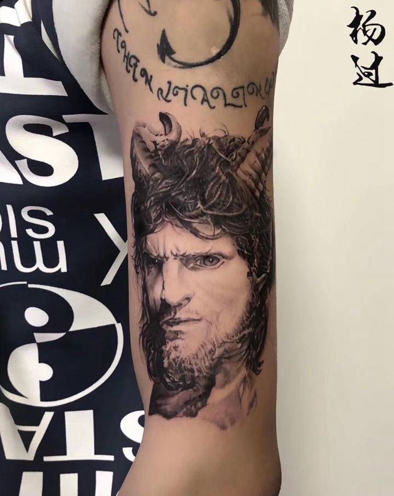 《撒旦》纹身图片_手臂欧美写实纹身图案