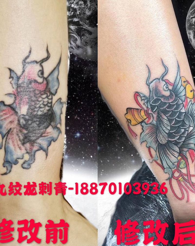 修改旧图纹身图片_腿部纹身图案
