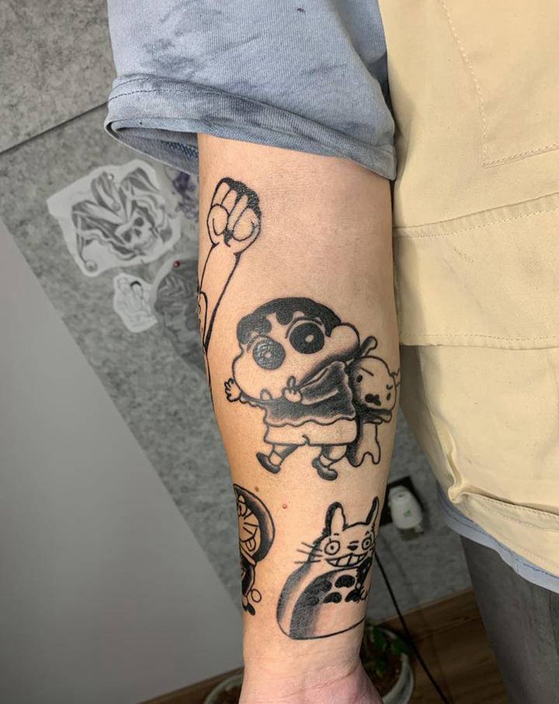 卡通纹身图片_手臂Old School纹身图案