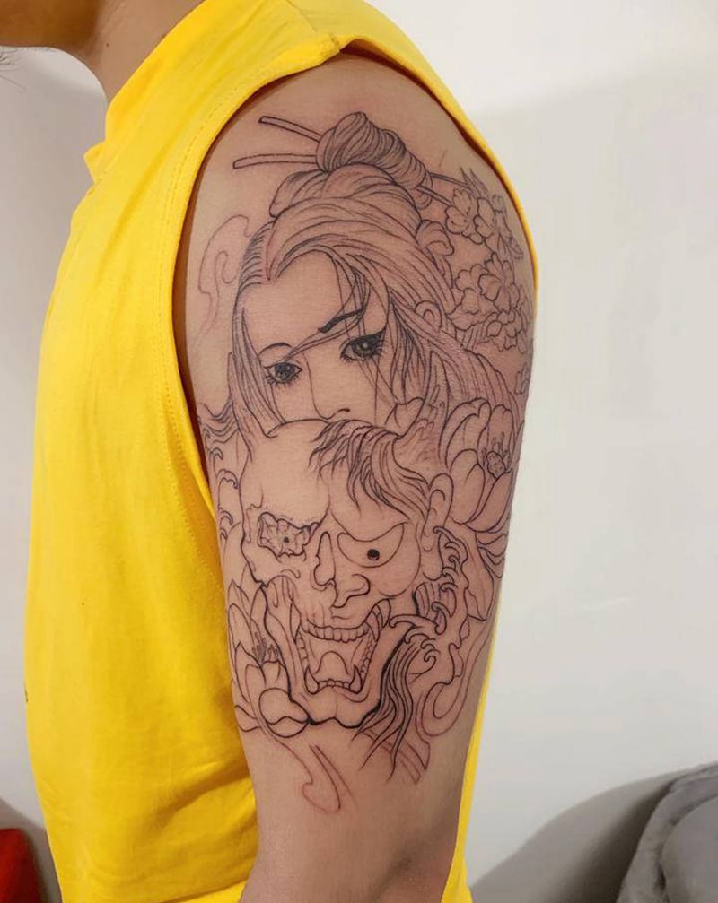 艺妓纹身图片_手臂纹身图案