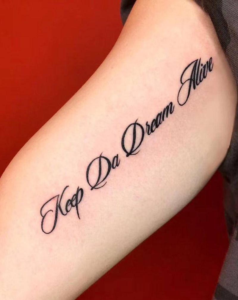 小英文纹身图片_手臂花体字纹身图案