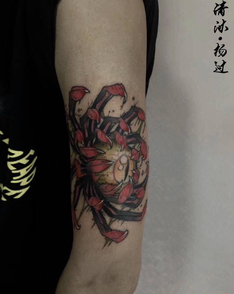 school菊花纹身图片_手臂New School纹身图案