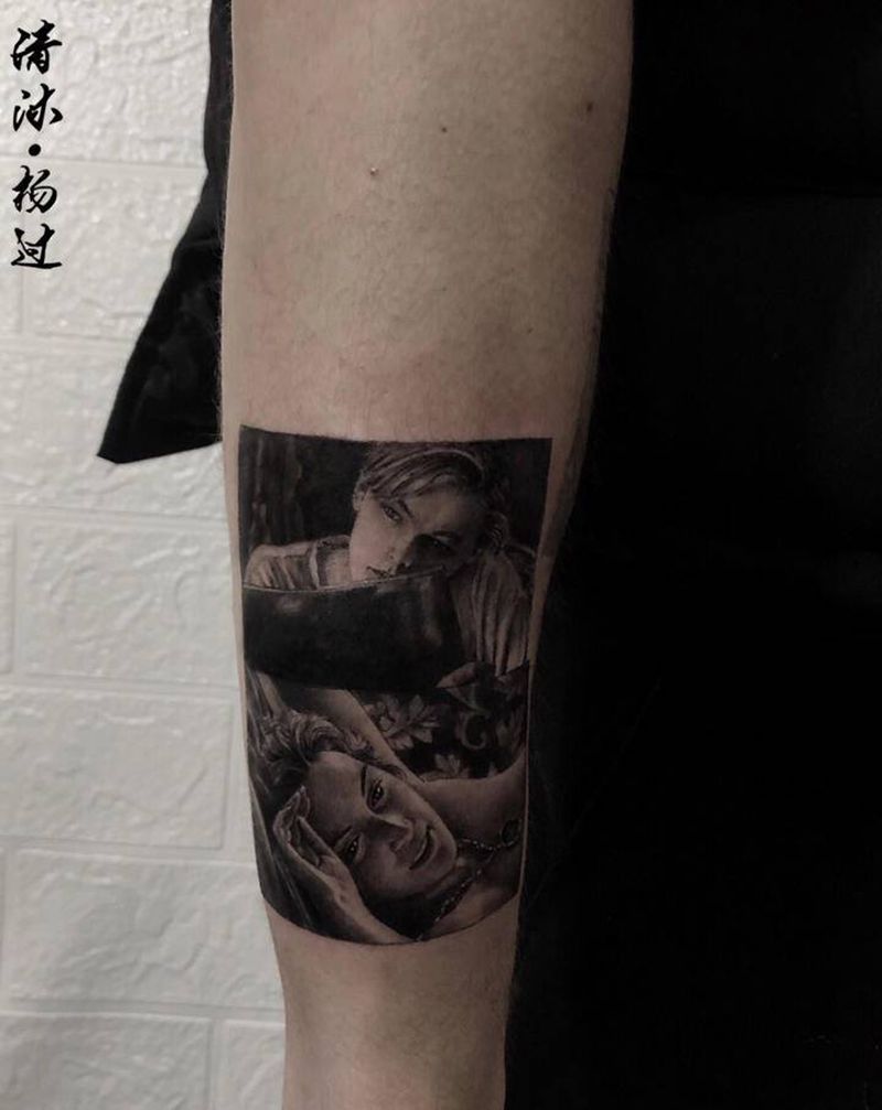 泰坦尼克号纹身图片_手臂欧美写实纹身图案