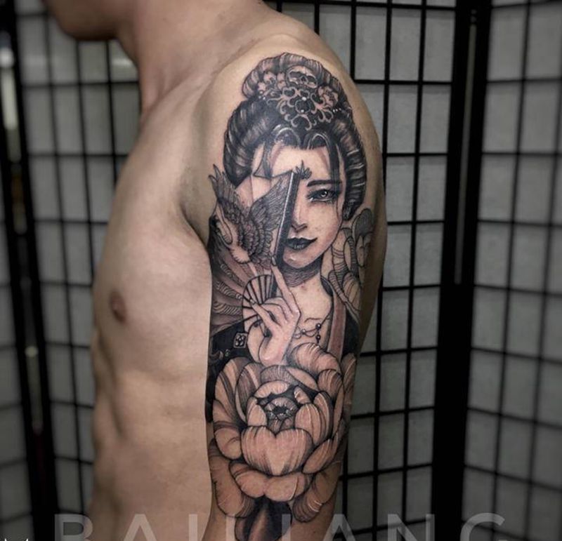 艺妓回忆录纹身图片_手臂新传统纹身图案