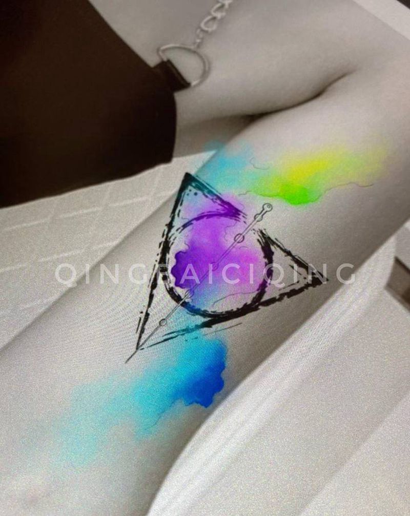 死亡圣器纹身图片_手臂纹身图案