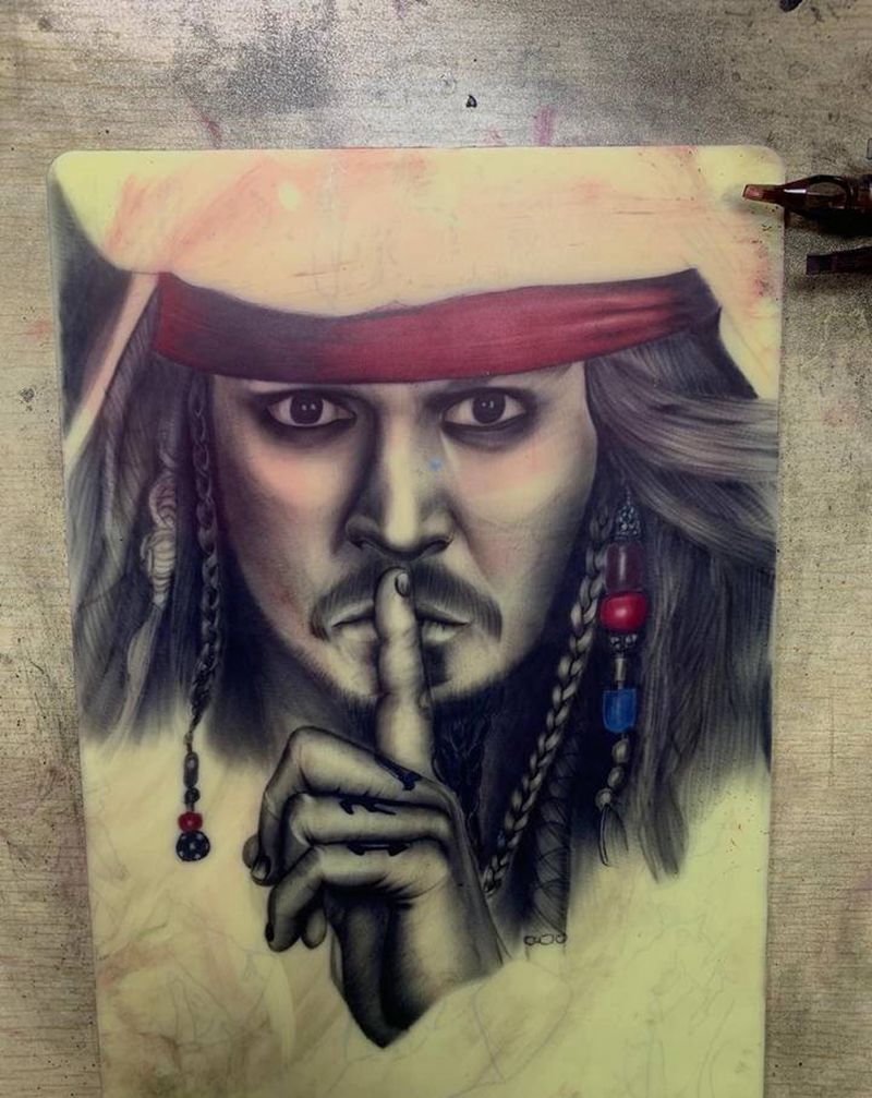 杰克船长练习皮作品纹身图片_欧美写实纹身图案