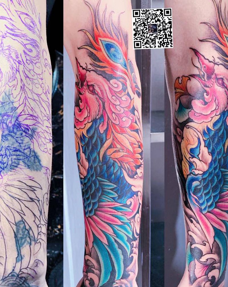 遮盖旧图纹身图片_手臂新传统纹身图案