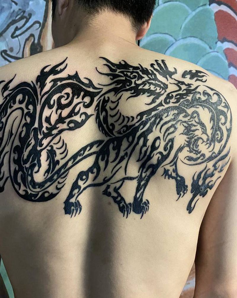 半背图腾纹身图片_背部图腾纹身图案