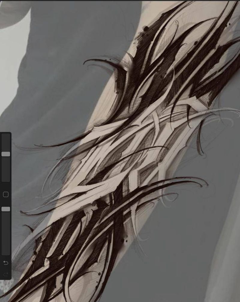 暗黑花体字纹身图片_手臂腿部纹身图案