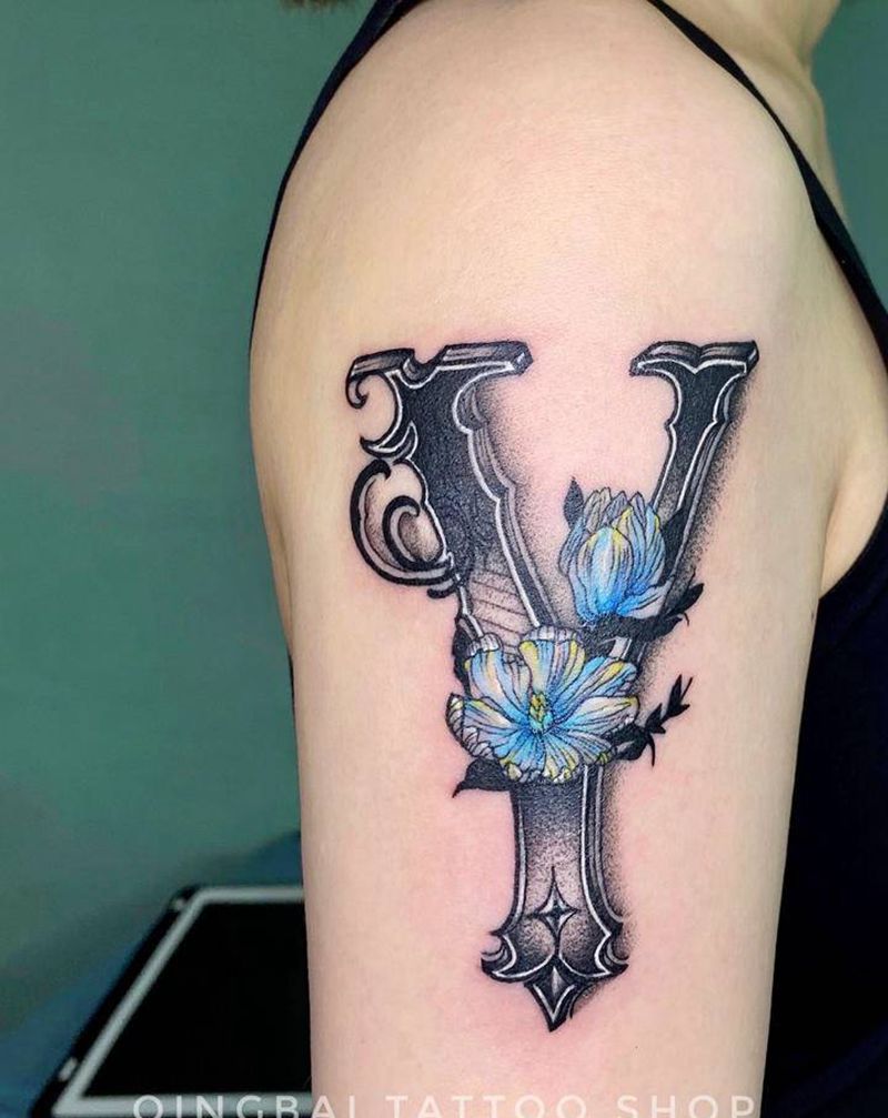 客定花体字纹身图片_手臂纹身图案