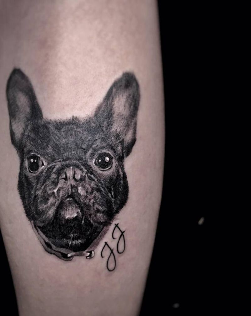 狗纹身图片_欧美写实纹身图案