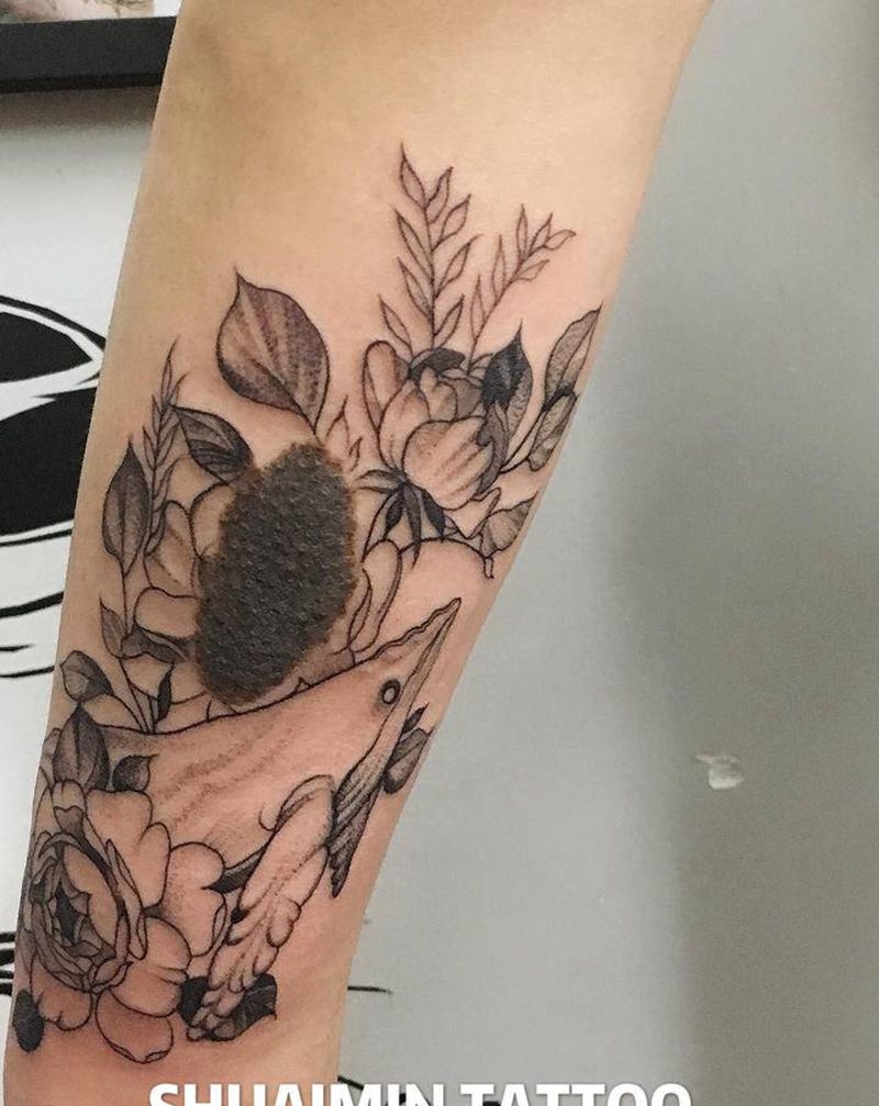 胎记结合纹身图片_手臂纹身图案