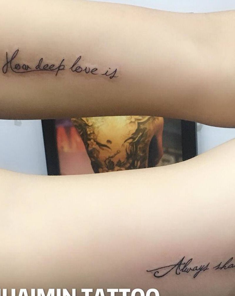 情侣纹身图片_手臂纹身图案