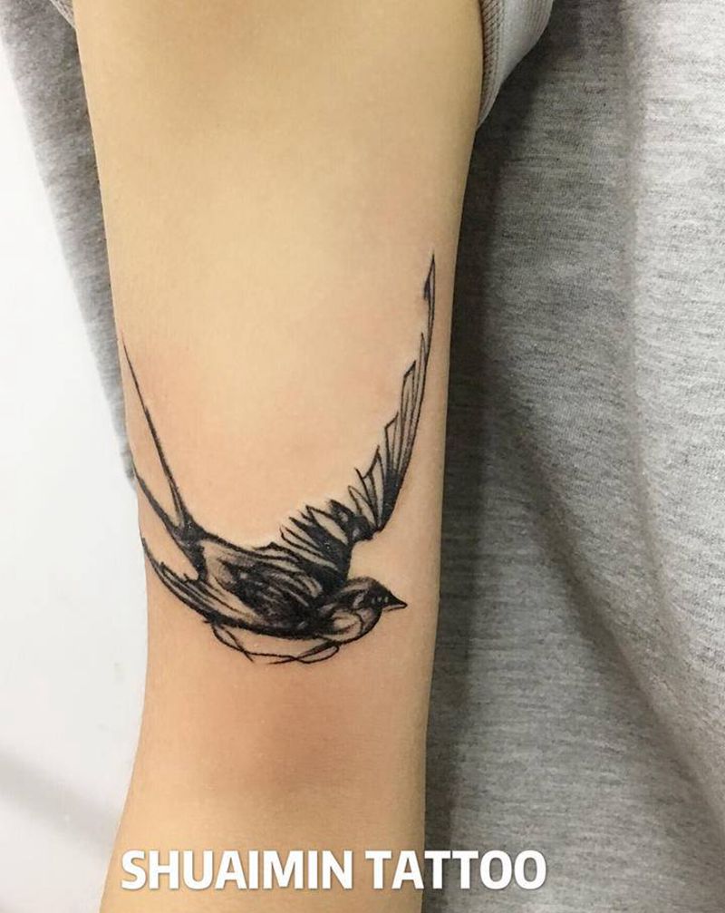 燕纹身图片_手臂纹身图案