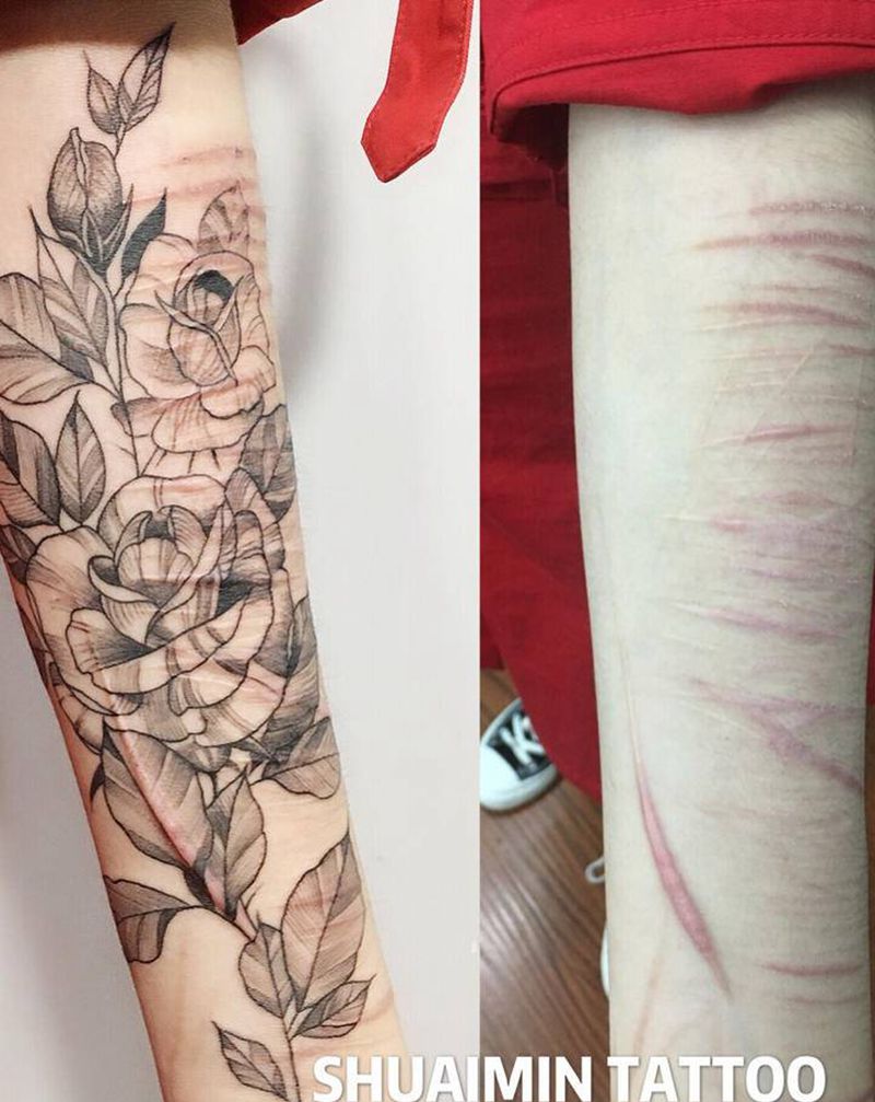 遮盖纹身图片_手臂纹身图案