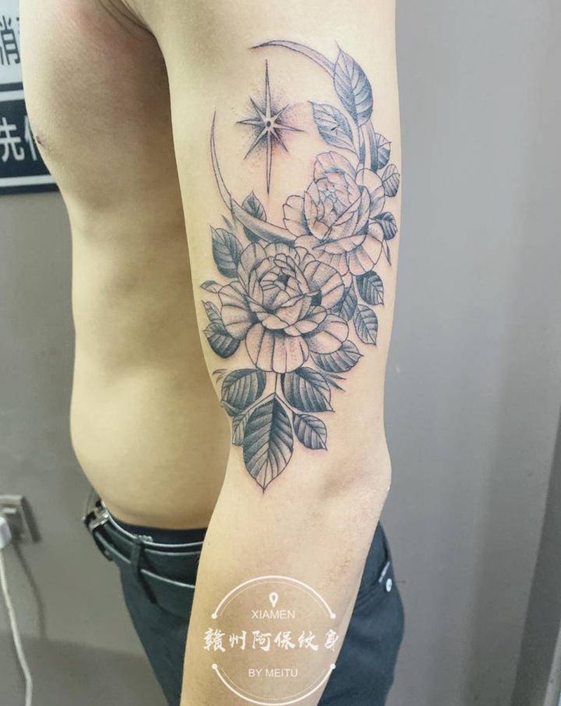 素花纹身图片_手臂纹身图案