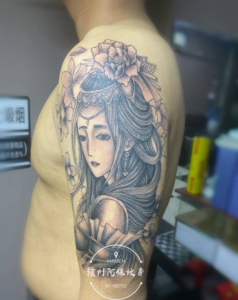 艺妓纹身图片_手臂纹身图案