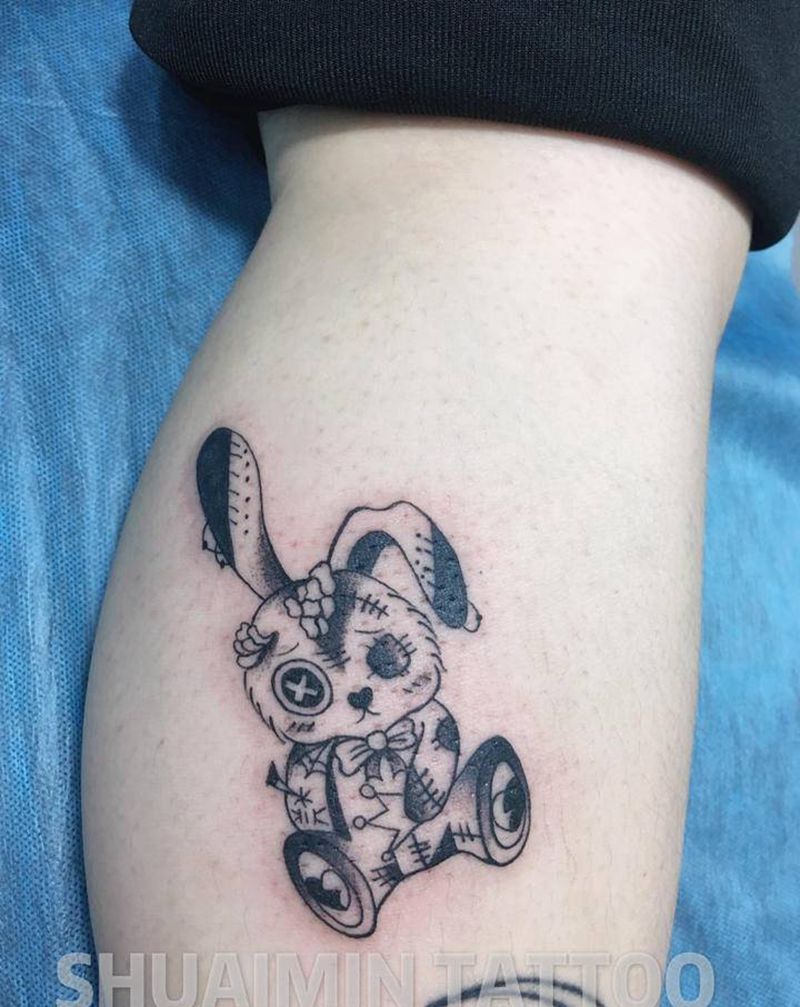 颓废流氓兔纹身图片_手臂腿部New School欧美写实纹身图案