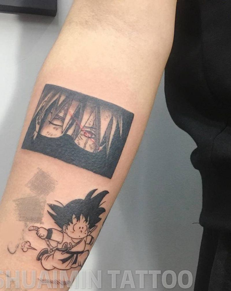 动漫人物纹身纹身图片_手臂腿部欧美写实Old School纹身图案