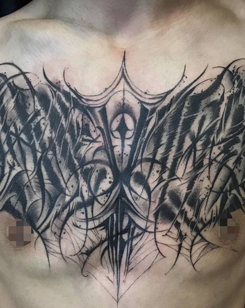 奇卡诺花体字纹身图片_胸部花体字纹身图案