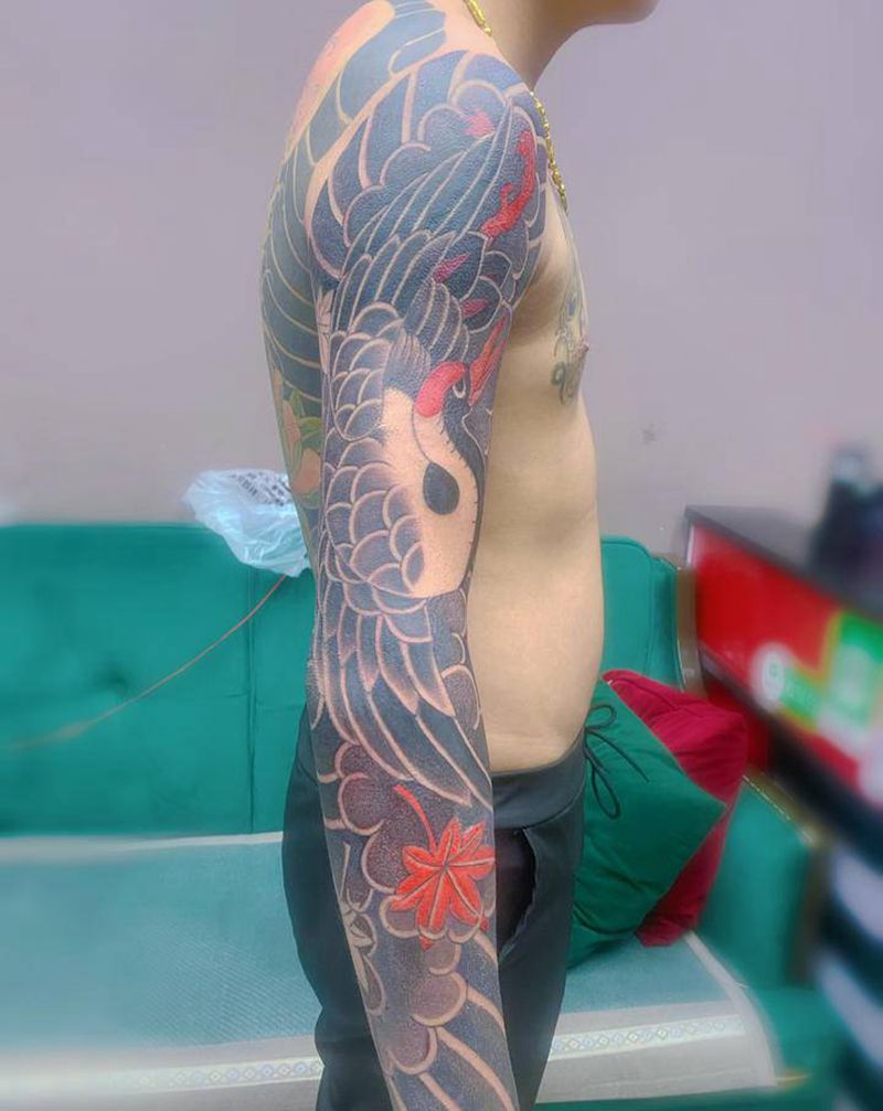 老传统花臂纹身图片_手臂纹身图案