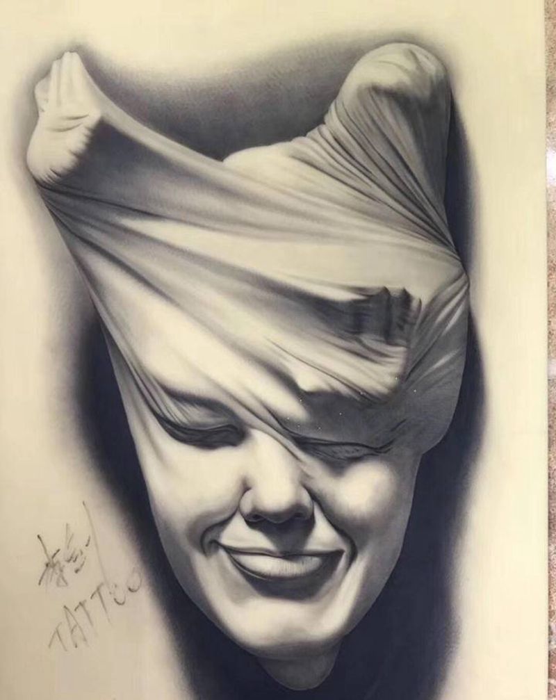 学员作品长期招生纹身图片_手臂新传统欧美写实纹身图案