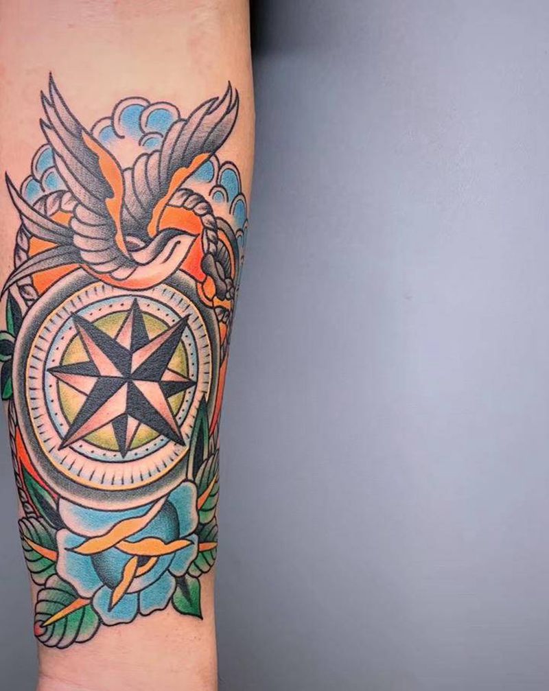 近期Old  school作品纹身图片_手臂腿部Old School老传统纹身图案