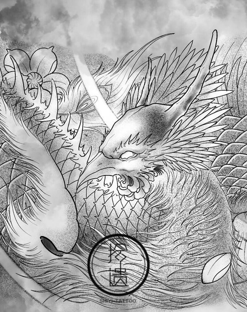 凤凰纹身图片_胸部新传统纹身图案