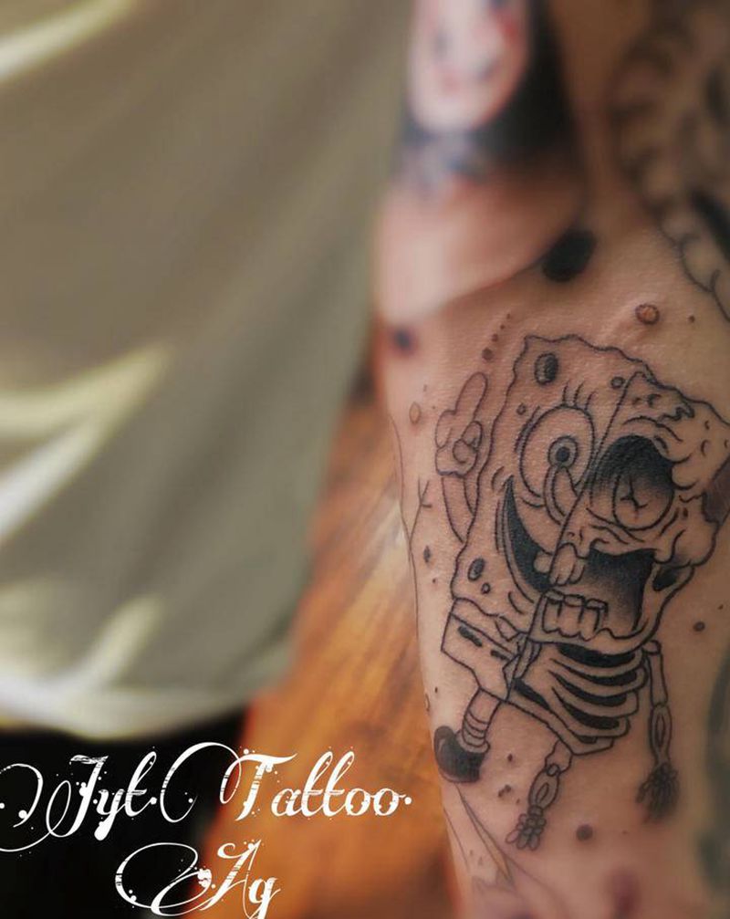 海棉宝宝纹身图片_手臂Old SchoolNew School纹身图案