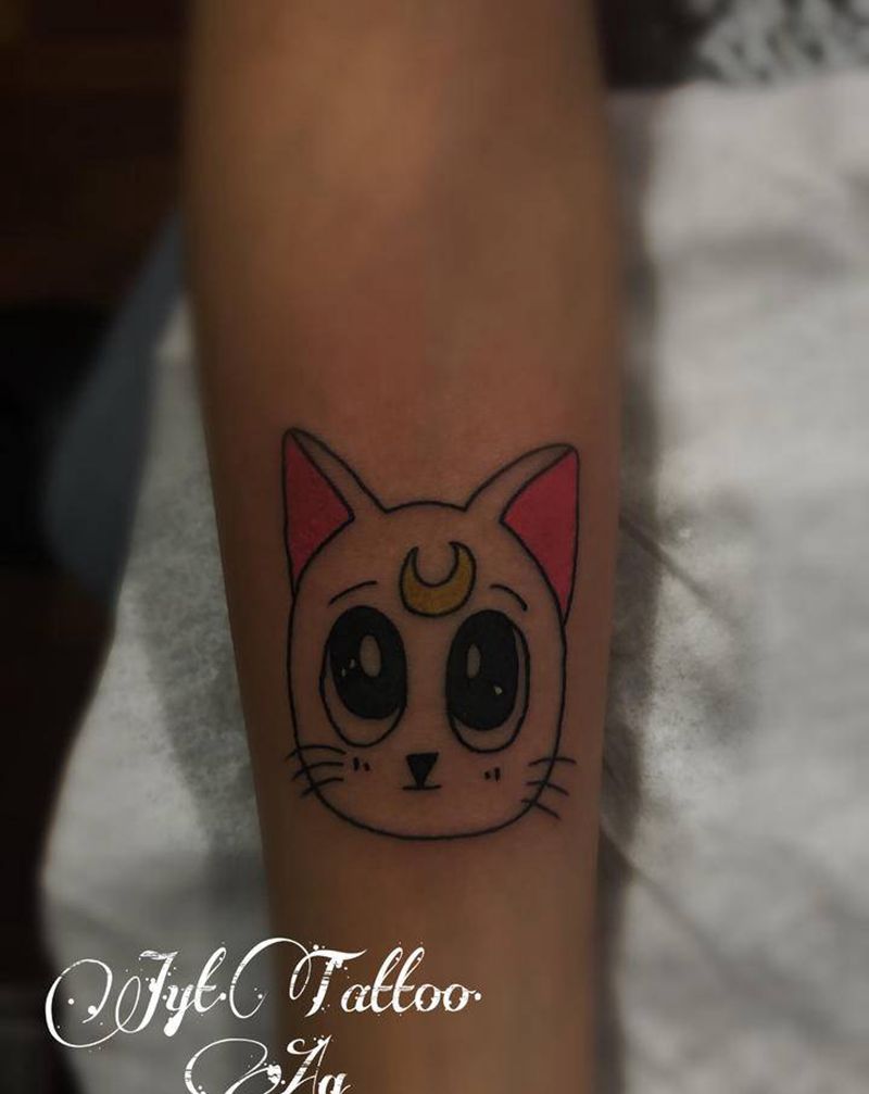 美少女猫猫纹身图片_手臂New SchoolOld School纹身图案