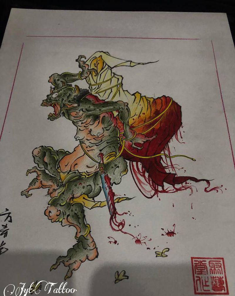 鬼怪纹身图片_老传统纹身图案