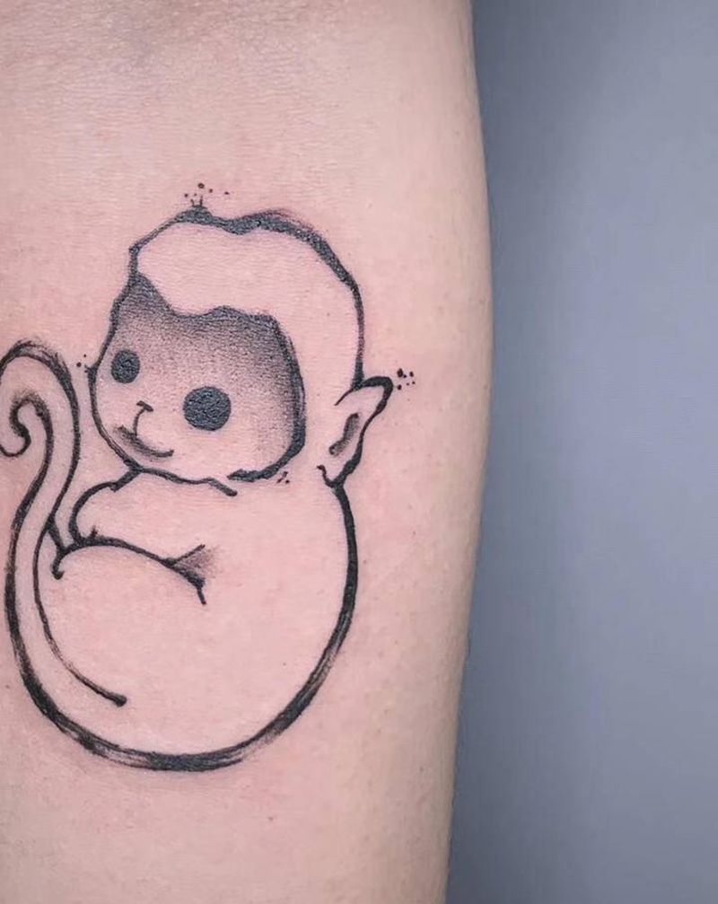 ＃一组单色小清新＃纹身图片_手臂腿部水墨图腾小清新纹身图案