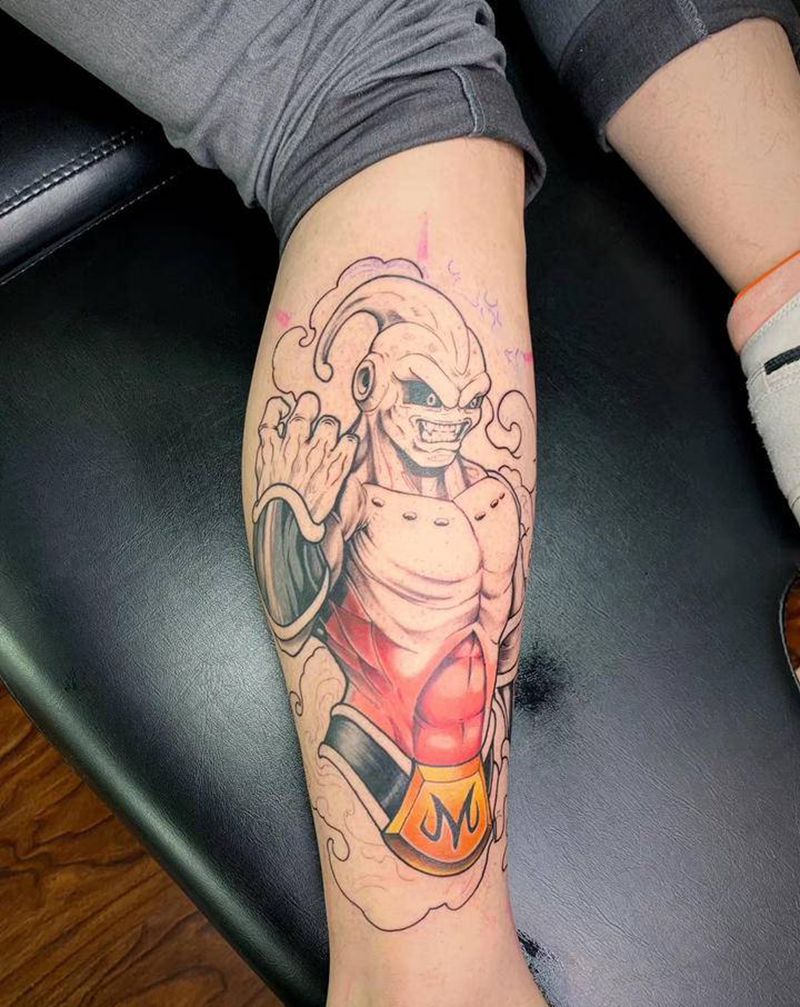 ＃ 卡通，未完成＃纹身图片_腿部水彩卡通纹身图案