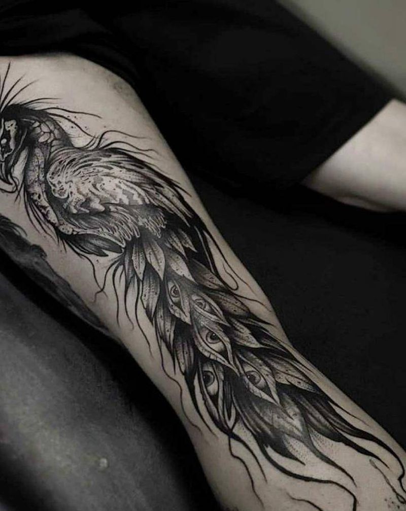 部分作品纹身图片_腿部点刺纹身图案