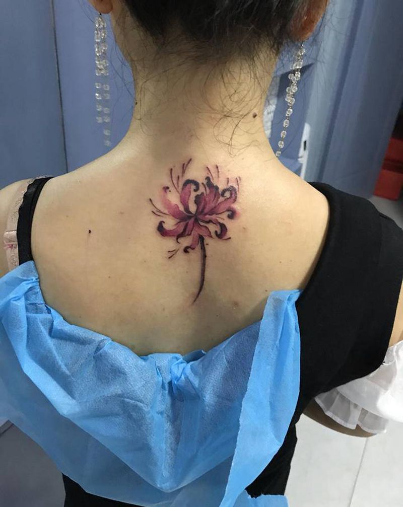 彼岸纹身图片_水彩纹身图案