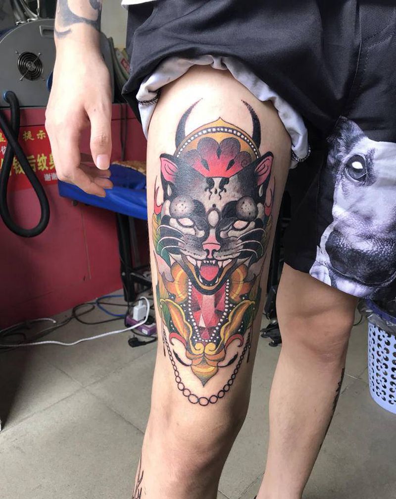 欧美风纹身图片_手部腿部New School纹身图案