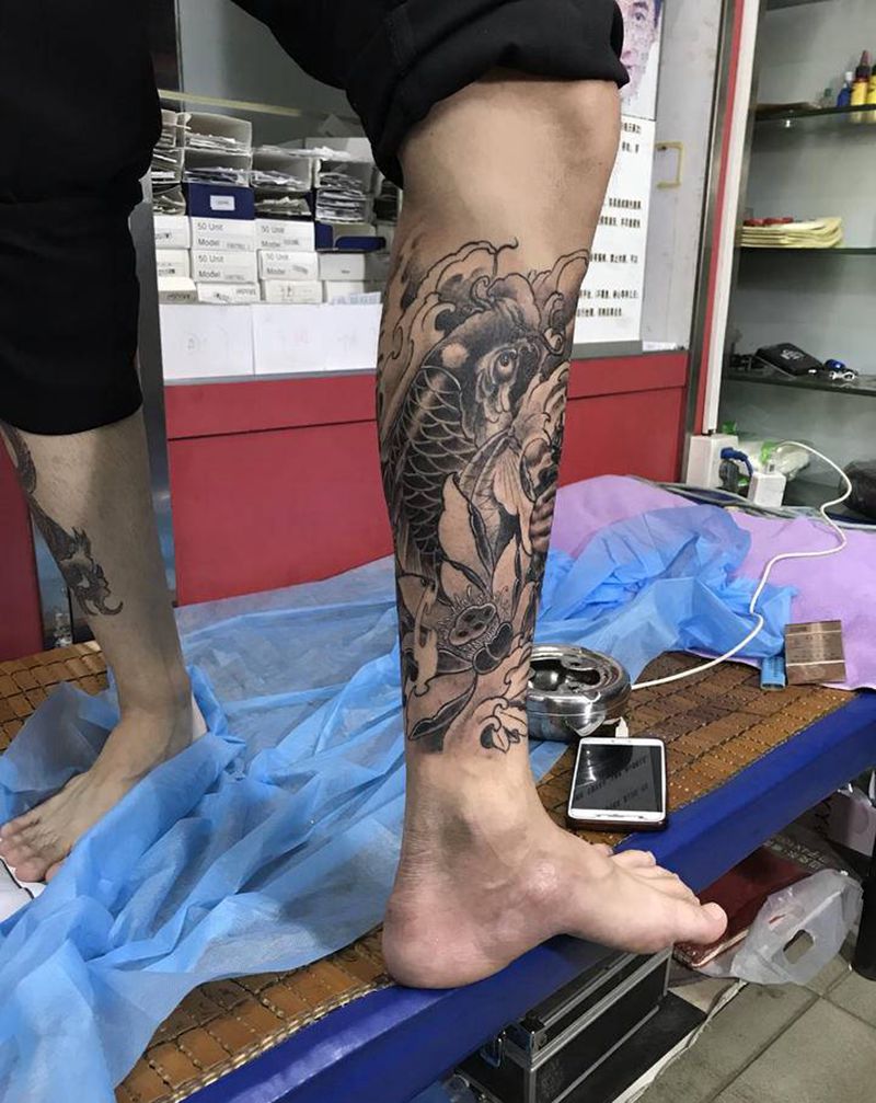 包半腿纹身图片_腿部手臂新传统纹身图案