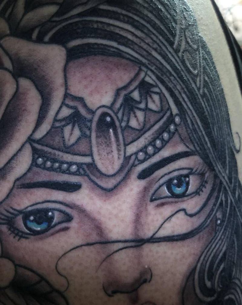 欧美女郎纹身图片_Old School纹身图案