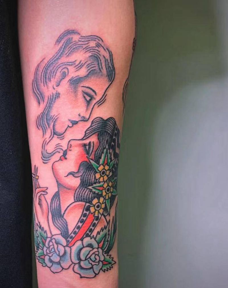 #School一组九图#纹身图片_手臂腿部Old SchoolNew School纹身图案