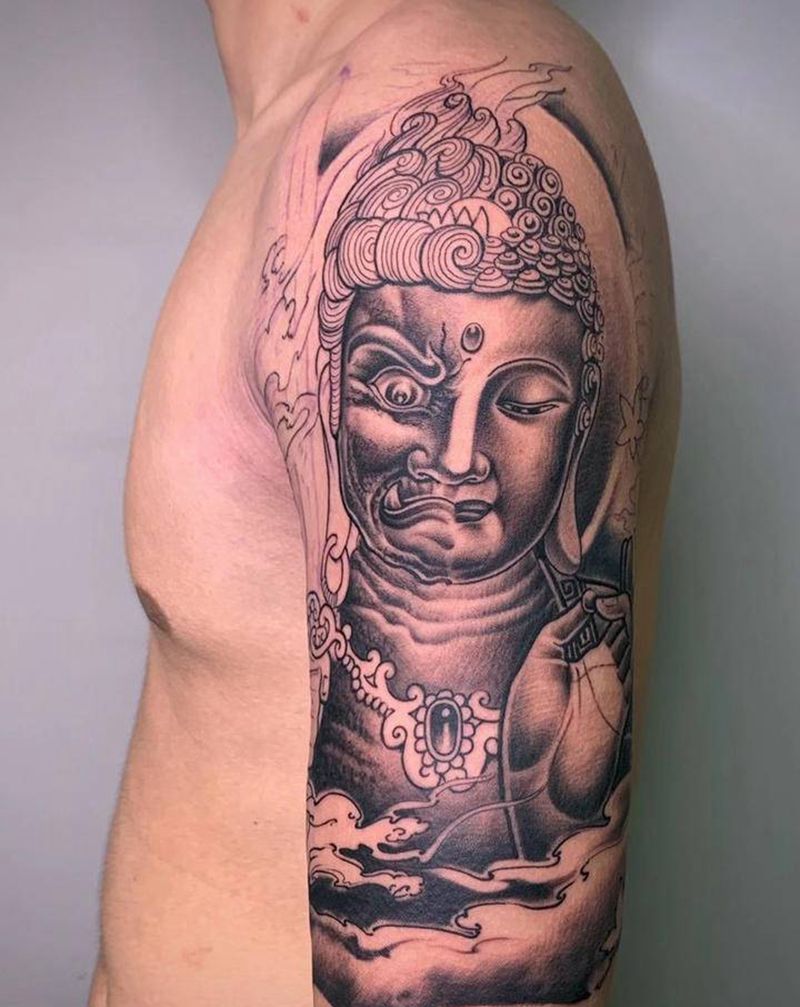 #佛魔#未完成纹身图片_手臂腿部老传统新传统佛魔纹身图案